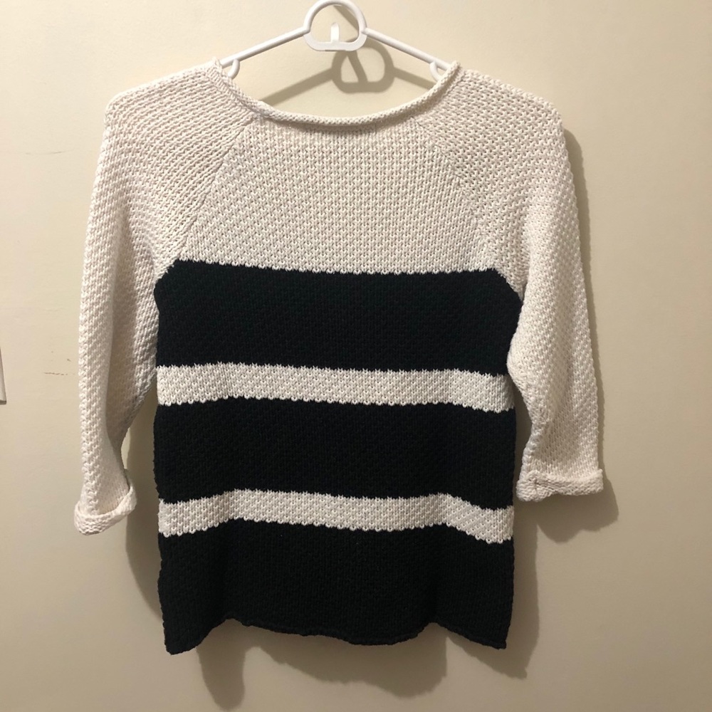 F21 Knitted/Crocheted Striped Sweater - Picture 7 of 8